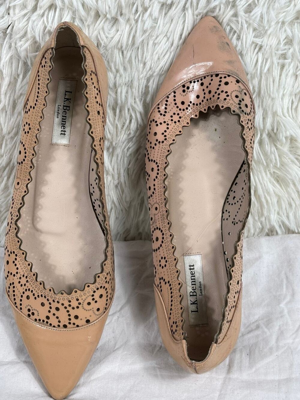 LK Bennett London Shoes Becka Slip On Flats Womens Size 40 US 9.5 Pink